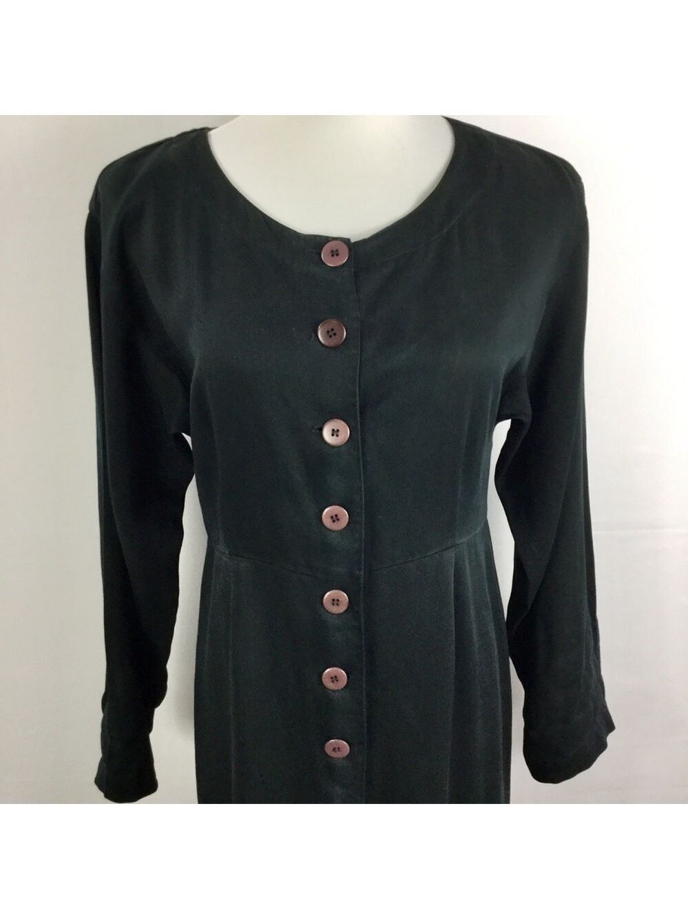 Vintage KIKO COMFORT CLOTHING Empire Waist Maxi Shirt Dress 100% Tencel Size S - Picture 2 of 16